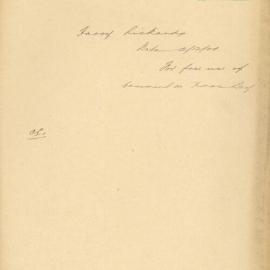 File - Harry Rickards of Tivoli Theatre - Town Clerk. For free use of the Town Hall Basement for a dinner
