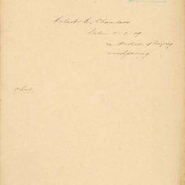 File - Robert B. Chambers - Lord Mayor. Method of laying woodpaving, request for report on Circular Quay 