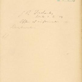 File - J.R. Fatherley - Town Clerk. Offer of information re Destructor.