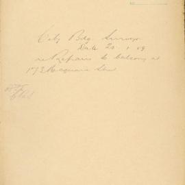 File - City Building Surveyor - Lord Mayor. Repairs to balcony at 173 Macquarie Street, letter from Mrs 