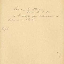 File - Percy L. Nolan, Solicitor - Town Clerk. Increased charges for entrance to municipal baths, hire of