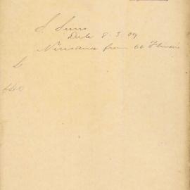 File - S. Sims - Town Clerk. Nuisance from dirt washed from yard at 66 Flinders St Surry Hills.