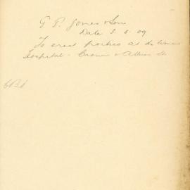 File - G.P. Jones & Sons - Town Clerk. To erect portico at the Womens Hospital, Crown & Albion Streets