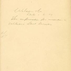File - Wilson & Co. - Town Clerk. For information for insertion in Wilsons Street Directory