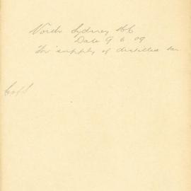 File - North Sydney Munuicipal Council - Town Clerk. For supply of distilled tar