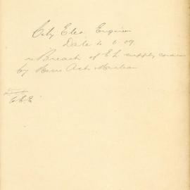 File - City Electrical Engineer - T/C. [Correspondence relating to breach of electric supply conditions by 