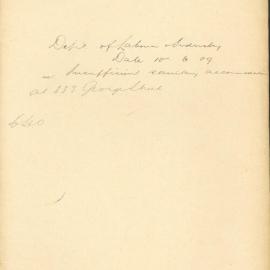 File - Dept of Labour and Industry - T/C. [Report that no W.C. in premises of O'Reilly Piano Warehouse at 