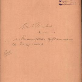 Mrs. Klindt - Town Clerk. Resumption of premises 124 Quay Street