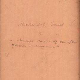 Herbert L. Tress - Town Clerk. Damage caused by overflow of water in basement of premises corner