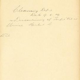 File - Cleansing Department - Town Clerk. Discontinuing of "Torpit" oil at Urinal Market Street.