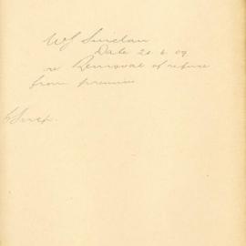 File - W. J. Sinclair. [Request for removal of banana stalks by Council Carts from store at Fruit Exchange]