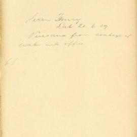 File - Ivan Henry [Request for attention to water running into offices of Norwich Chambers 58 Hunter 