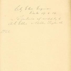 File - City Electrical Engineer. [Failure of electric supply at Messrs. A. E. Ellis's and Allen Taylors 