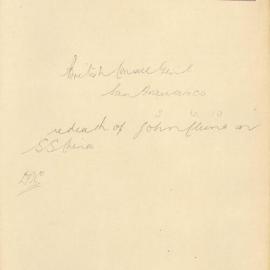 British Consul General - Lord Mayor. Death of John Clune, of heart disease on SS China bound for 