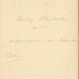Henry Monteith - Town Clerk. Information concerning Council debentures