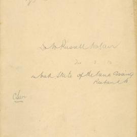 Dr. W. Russell Nolan - Town Clerk. Bad state of lane crossing Rosebank Street, Darlinghurst