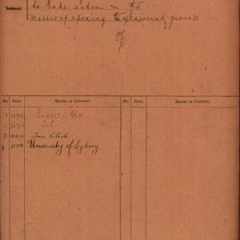 File - Grace Brothers request Council to open up University grounds, 1912
