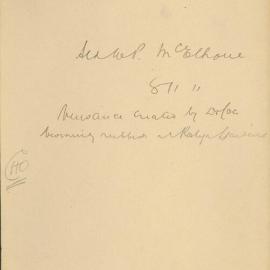 Alderman W. P. McElhone. [For attention to complaint from residents of Roslyn Gardens re burning of 