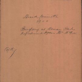 Health Committee reports on a burglary at the Domain Baths Refreshment Rooms leased by Mrs. McIvor 
