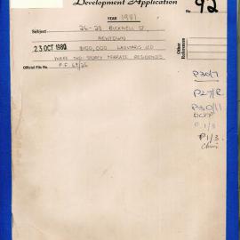 26-28 Bucknell St Newtown. Three two-storey terrace residences. Laoutaris Leo. [Scanned]