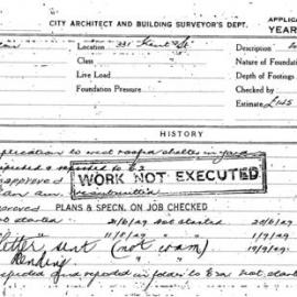 Building Inspectors Card: 331 Kent St. Application to erect roofed shelter in yard. 1 card.
