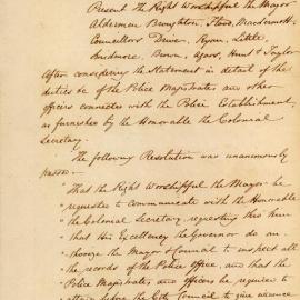 Report on Police Establishment recommending inspection of records, 1843