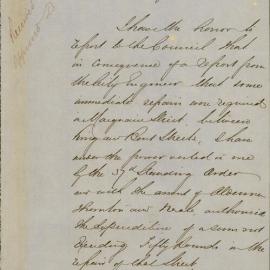 Report on repairs to Macquarie Street, 1858