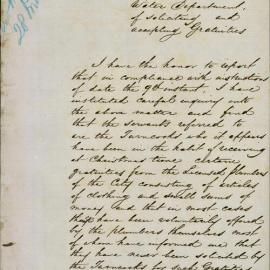 Report on charges against staff in water department, 1871