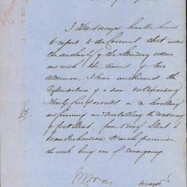 Report on levelling, forming and metalling of Pitt Street, 1865