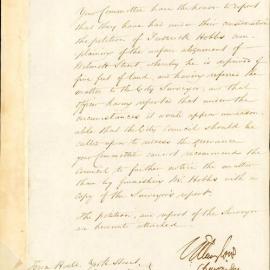 Report on the petition complaining of unfair alignment of Wilmott Street, 1848-1849