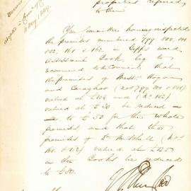 Report on the assessment of certain properties, Gipps Ward, 1849