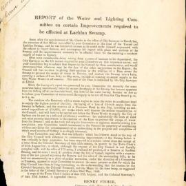 Report on certain improvements required at Lachlan Swamp, 1849