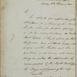 Petition - Request and counter petition about opening a second city theatre, Sydney, 1844