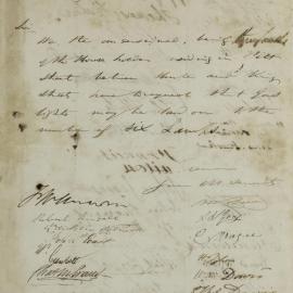 Petition - Request from householders in Pitt Street for six gas lamps, Sydney, 1844