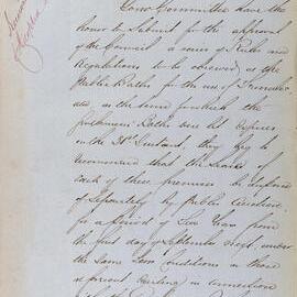 Report submitting Rules and Regulations for women's public baths, 1859