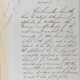 Report recommending special allowance to John Phegan for additional work, 1858-1859