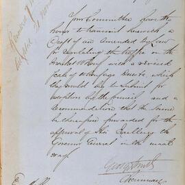 Report submitting draft of By Law for regulating traffic on Market Wharf, 1859
