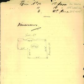 Office dimensions for Office Nos. 10, 11, First Floor and No. 6, Second Floor.