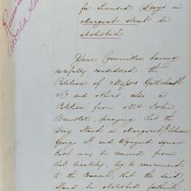 Report recommending the dray stand in Margaret Street be abolished, 1861