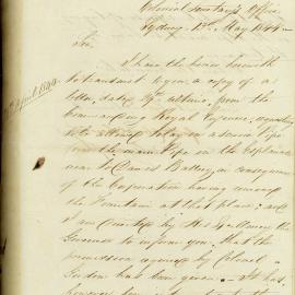 Letter from Colonial Secretary transmitting a Copy of a letter from the  Royal Engineer Office and 