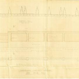 Plan - New brick wall (western wall), Camperdown Cemetery Newtown, 1954