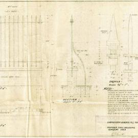 Plan - Proposed fence enclosing cemetery area, Camperdown Memorial Rest Park, no date