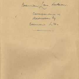 File - Brennan Lane Newtown, correspondence re dedication by Brennan's Ltd, 1918-1949