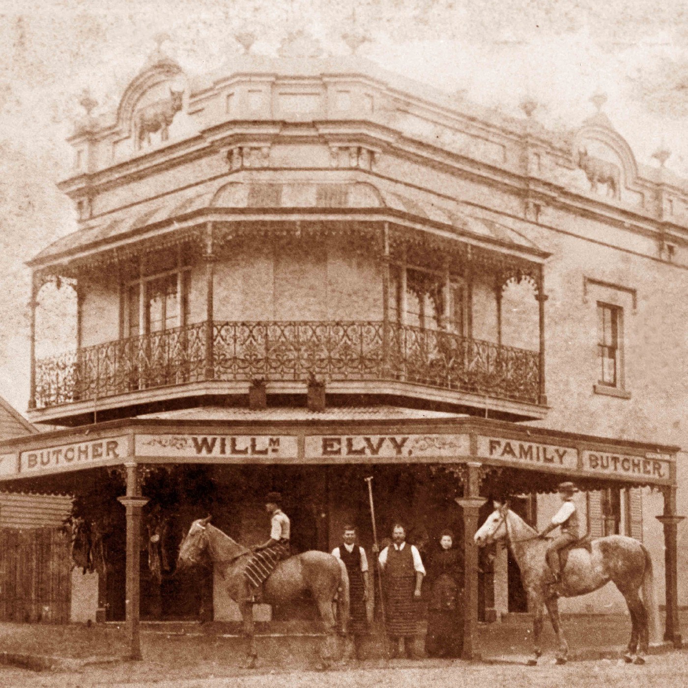Elvy's butchery and residence in Codrington Street Darlington, 1890s (A-00031736)
