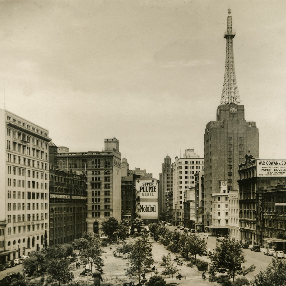 View of Wynyard Park from Margaret Street Sydney, circa 1945 (A-00015017)