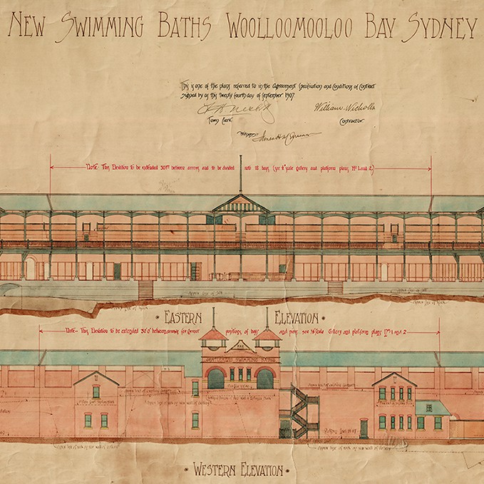 New Swimming Baths, Woolloomooloo Bay Sydney, 1906-1907 (A-00543782)