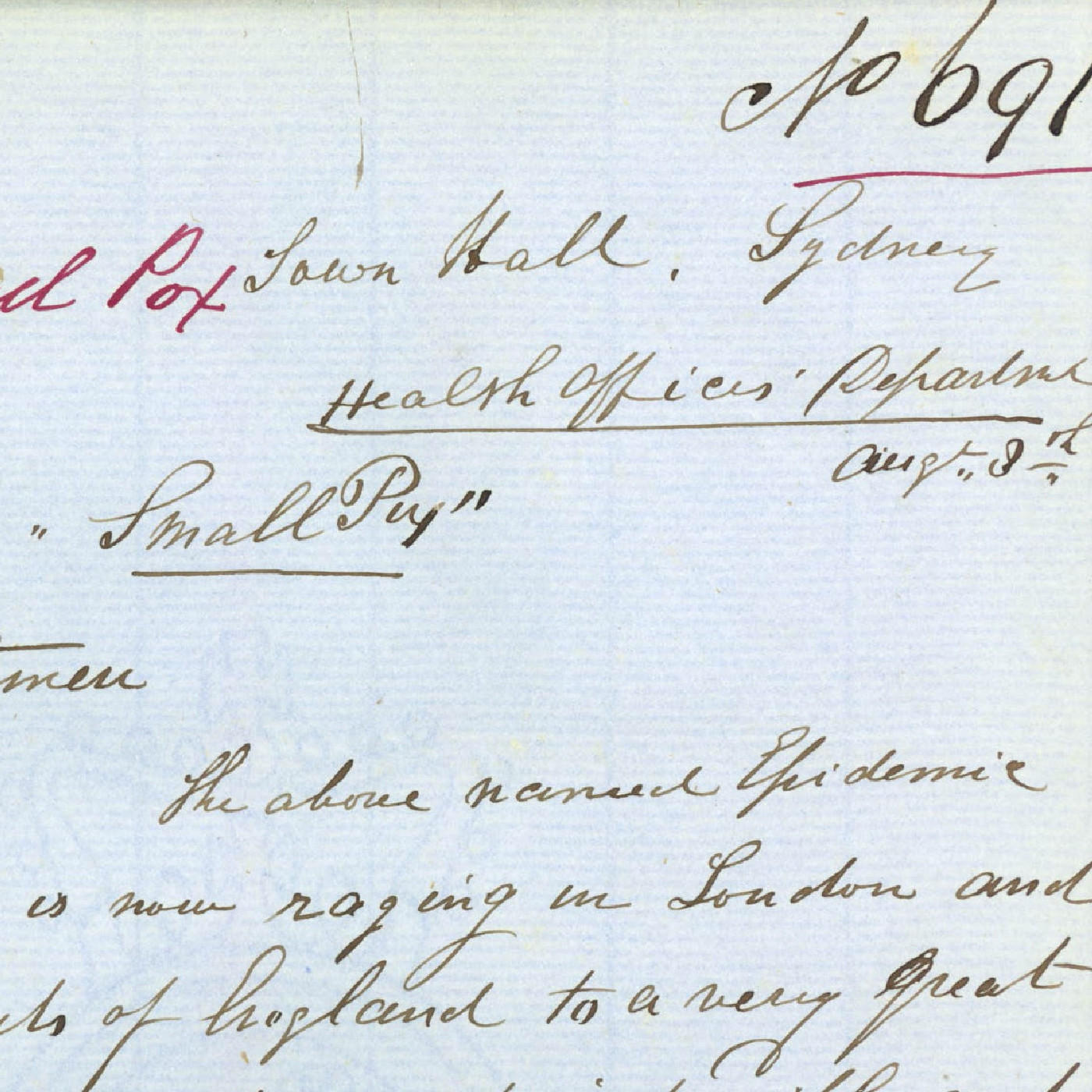 Excerpt from City Health Officer Henry Graham reporting on the smallpox epidemic, 1863 (A-00293530)