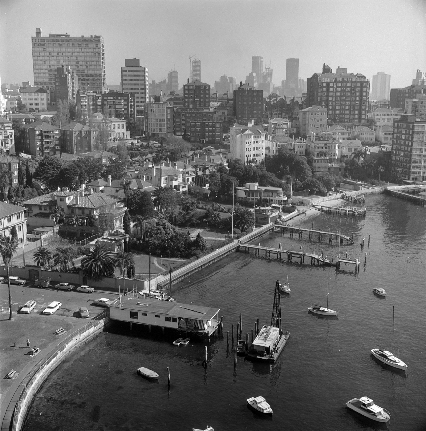 Elevated view of Billyard Avenue Elizabeth Bay, 1969 (A-00051763)