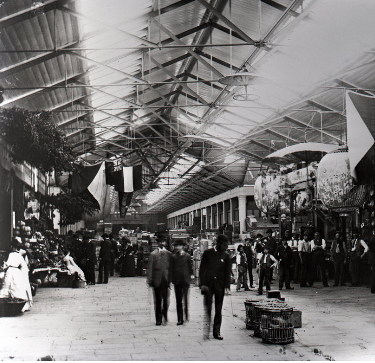 Interior of old Belmore Markets Haymarket, circa 1890s (A-00024393)