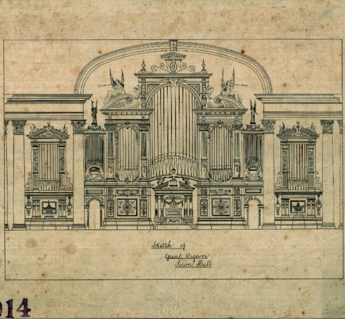 Plan - Sketch (No. 26A) of Great Organ Sydney Town Hall, no date (A-00533395)